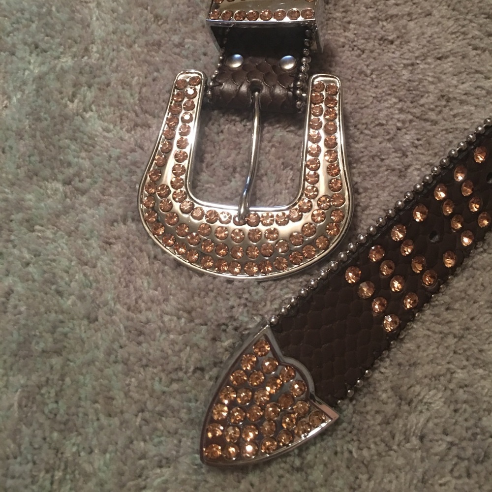 Orange Rhinestone Belt - Picture 2 of 4
