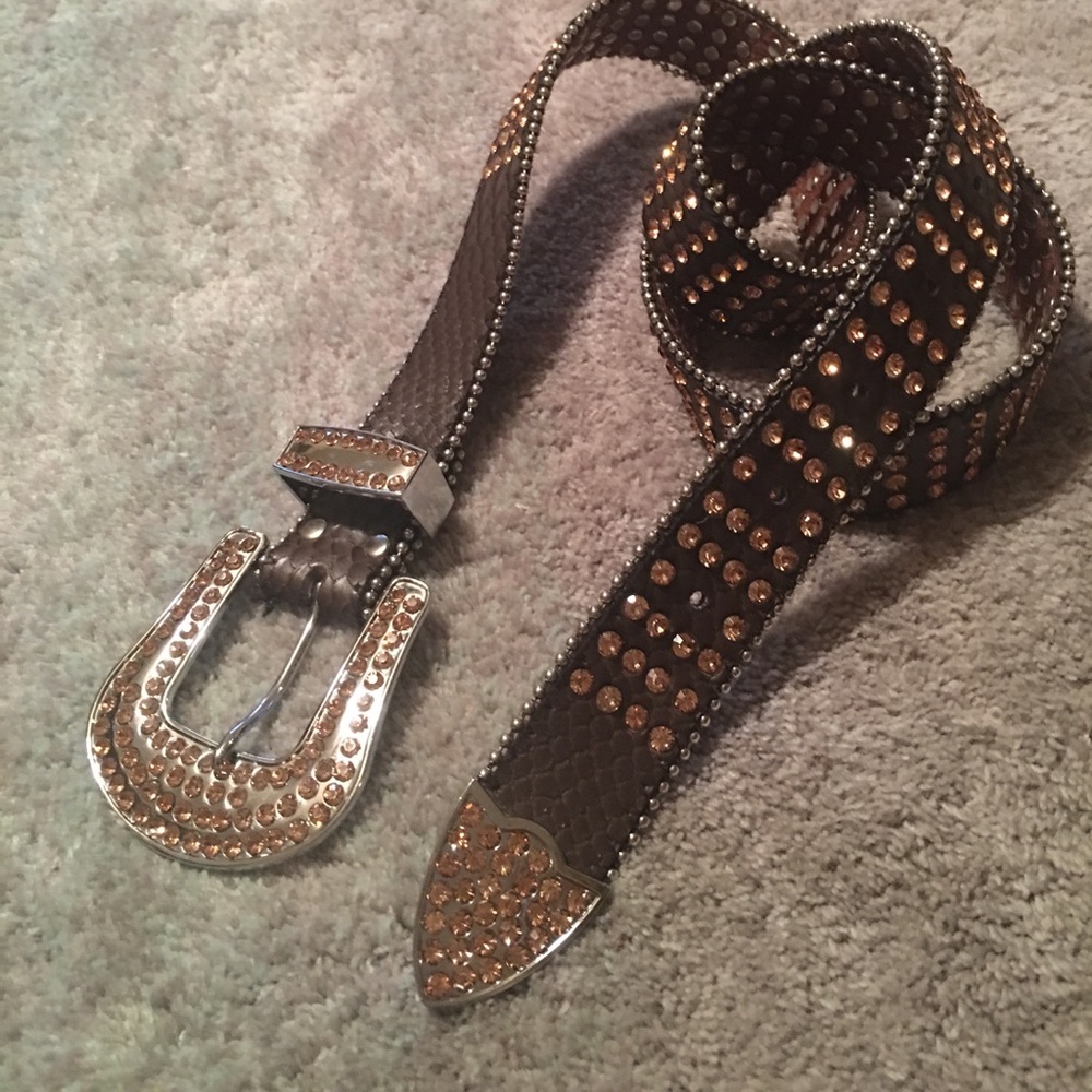 Orange Rhinestone Belt