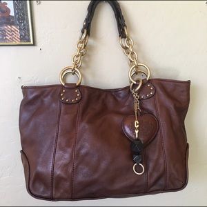 Juicy Couture large brown leather handbag