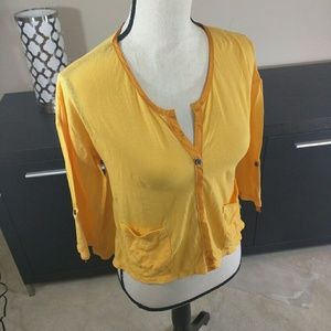 NEW Yellow Single Button Cardigan