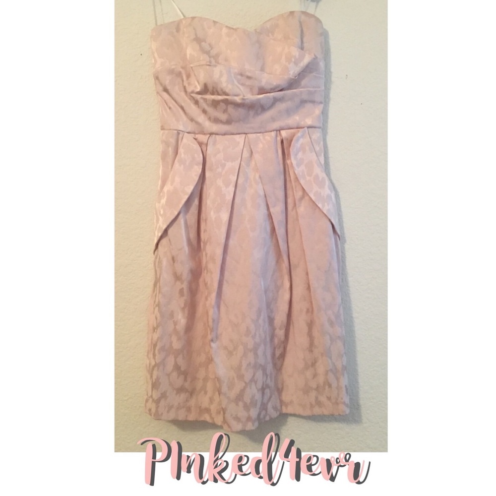 BCX dress Light Pink Leopard Print Strapless Dress