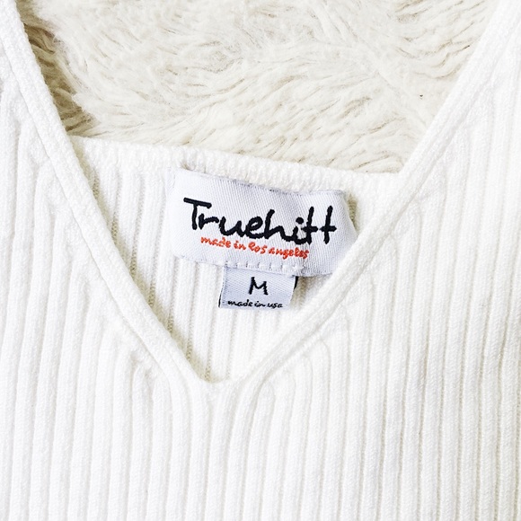 ☁️ White/off White Ribbed Knit Crop Top Cami ☁️ - Picture 2 of 6