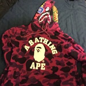 Purple camo bape hoodie (authentic) pre shrunk