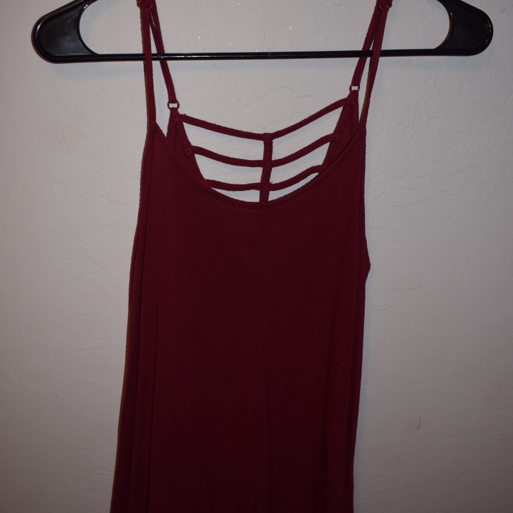 deep red tank top
