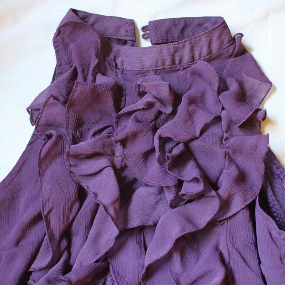 Mossimo Purple Ruffled Blouse