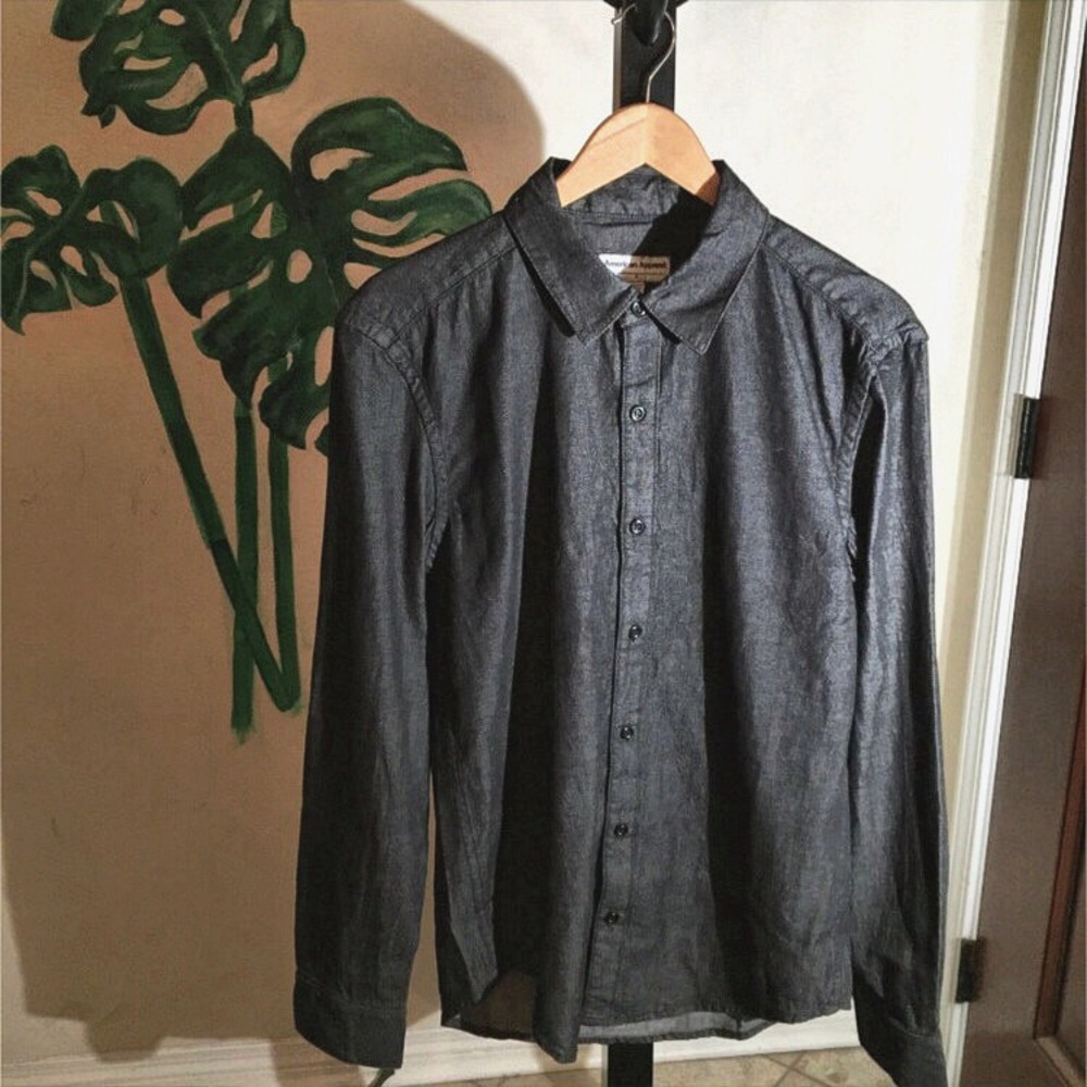 American Apparel Denim Slim Fit Longsleeve Shirt S