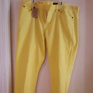 J Crew yellow tooth pick jeans