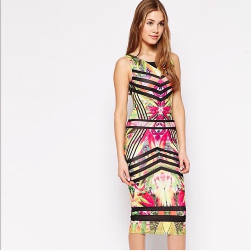 ASOS tropical body con dress