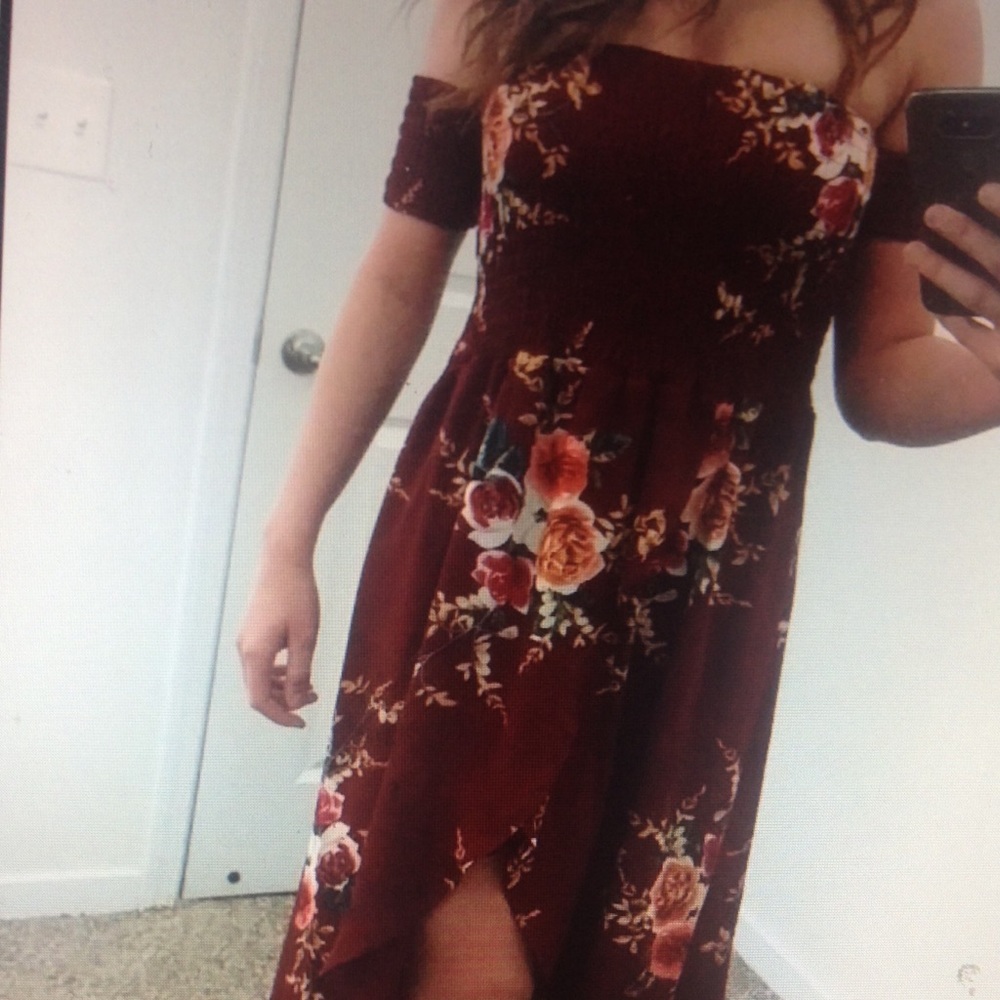 New!! Floral Chiffon Maxi Dress