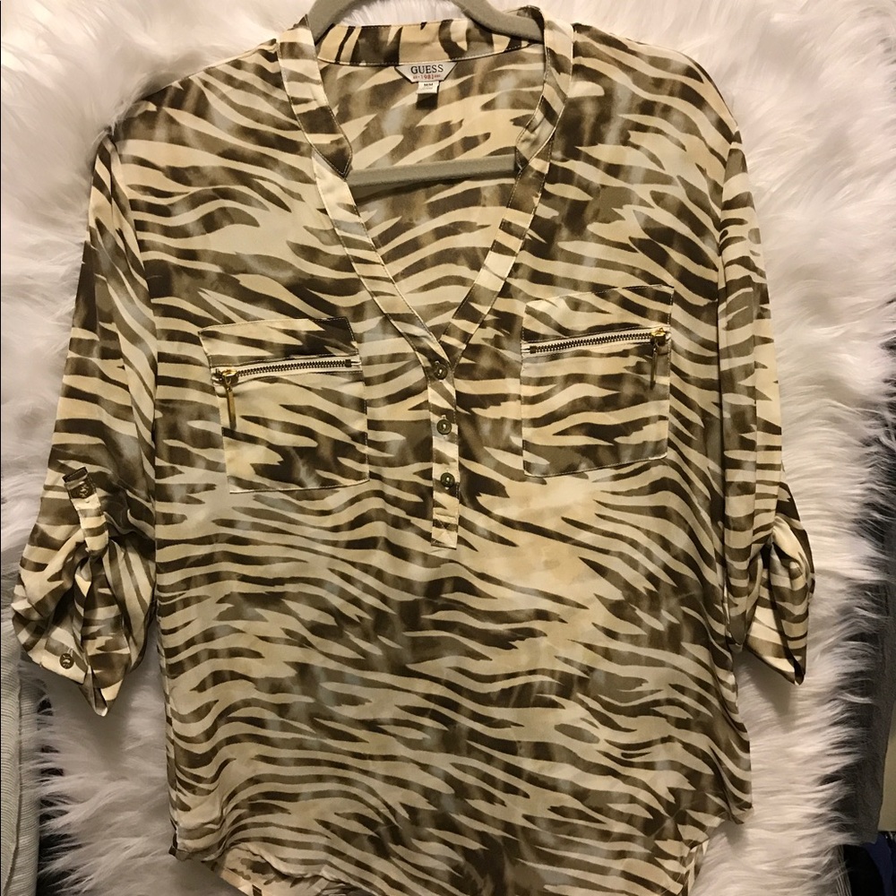 Guess Brown & Cream Top🎀