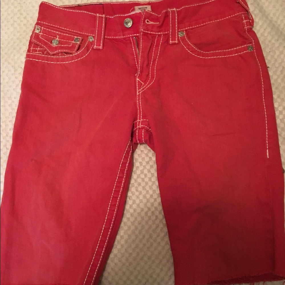 32 men's  authentic True Religion denim cut offs