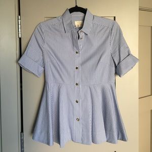 kate spade striped peplum top sz xs