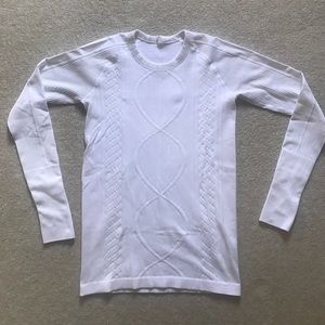 lululemon Athletica White Cable Rest Less Pullover