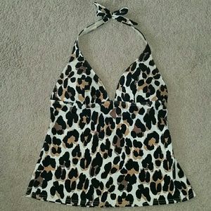 Victoria Secret  Leopard Tankini Bathing Suit Top