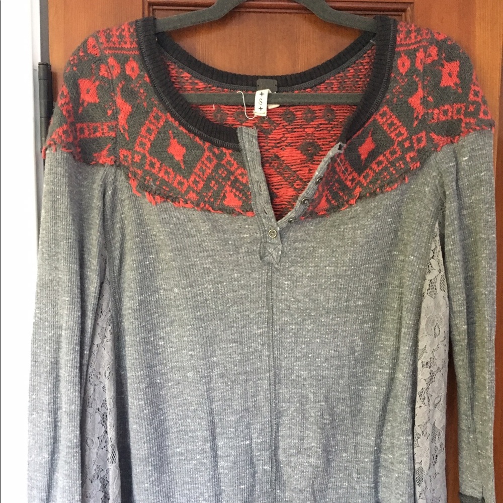 Free people cute comfy throw on top