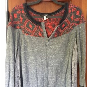 Free people cute comfy throw on top