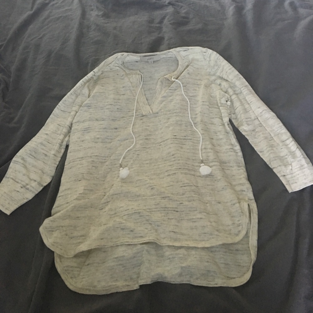 Loft 100% cotton 3/4 sleeve top