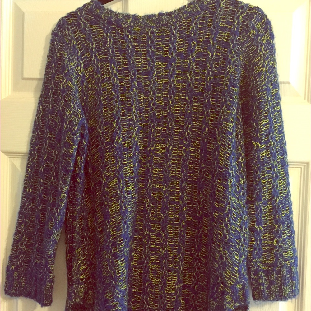 Blue and yellow neon sweater size small