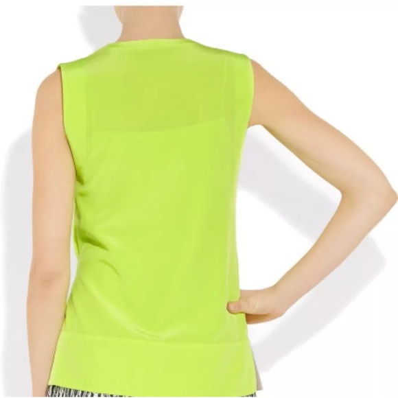 NWT Diane Von Furstenberg DVF Neon Silk Wrap Top - Picture 2 of 6
