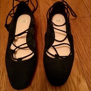 Zara Lace Up Ballet Flats