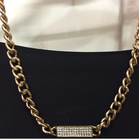 NEW Baublebar Crystal Chain Link Bar Tab Necklace - Picture 2 of 4