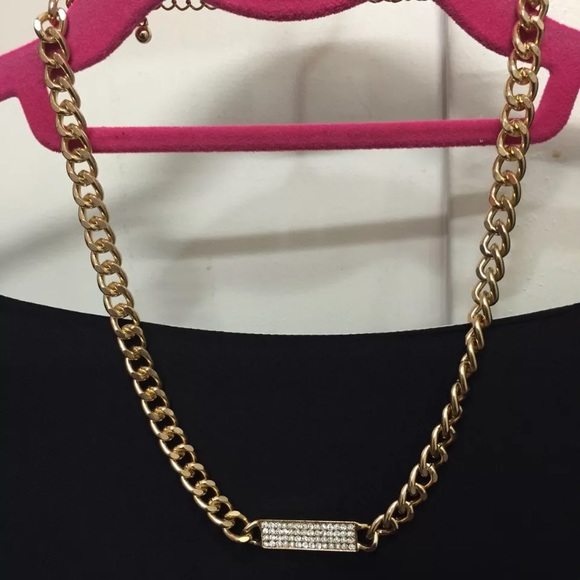 NEW Baublebar Crystal Chain Link Bar Tab Necklace - Picture 4 of 4