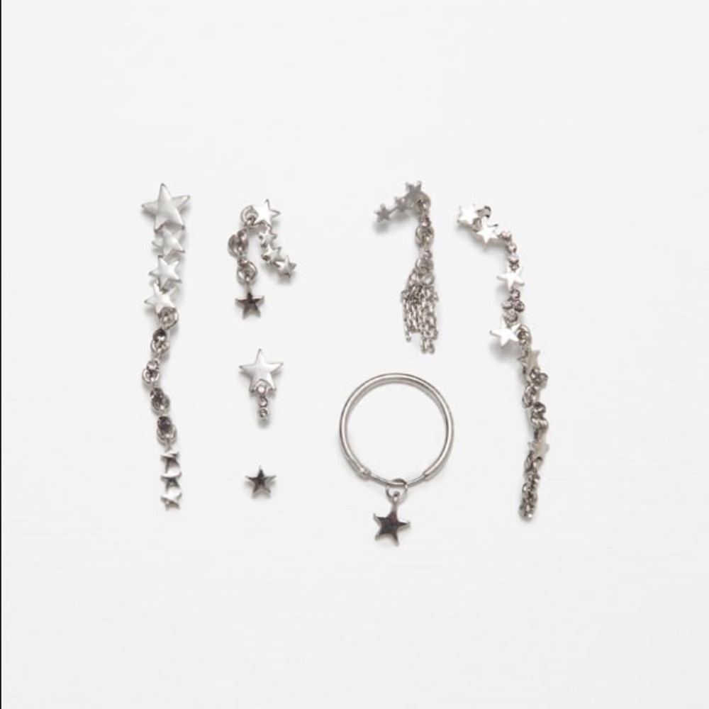 Zara Silver Star Earring Set