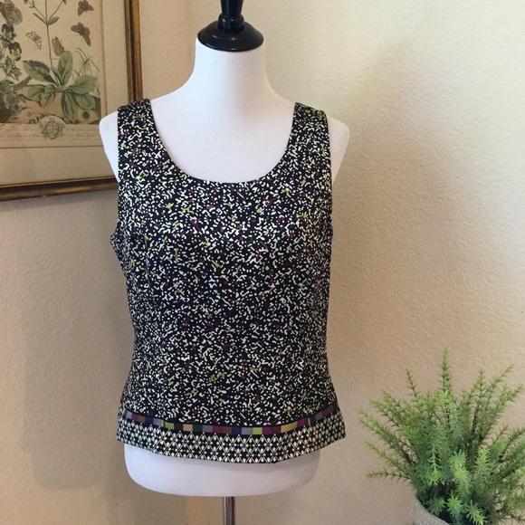 Tahari Tops - TAHARI ARTHUR S LEVINE Silk Confetti Print Shell