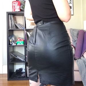 Vintage Leather High Waisted Skirt