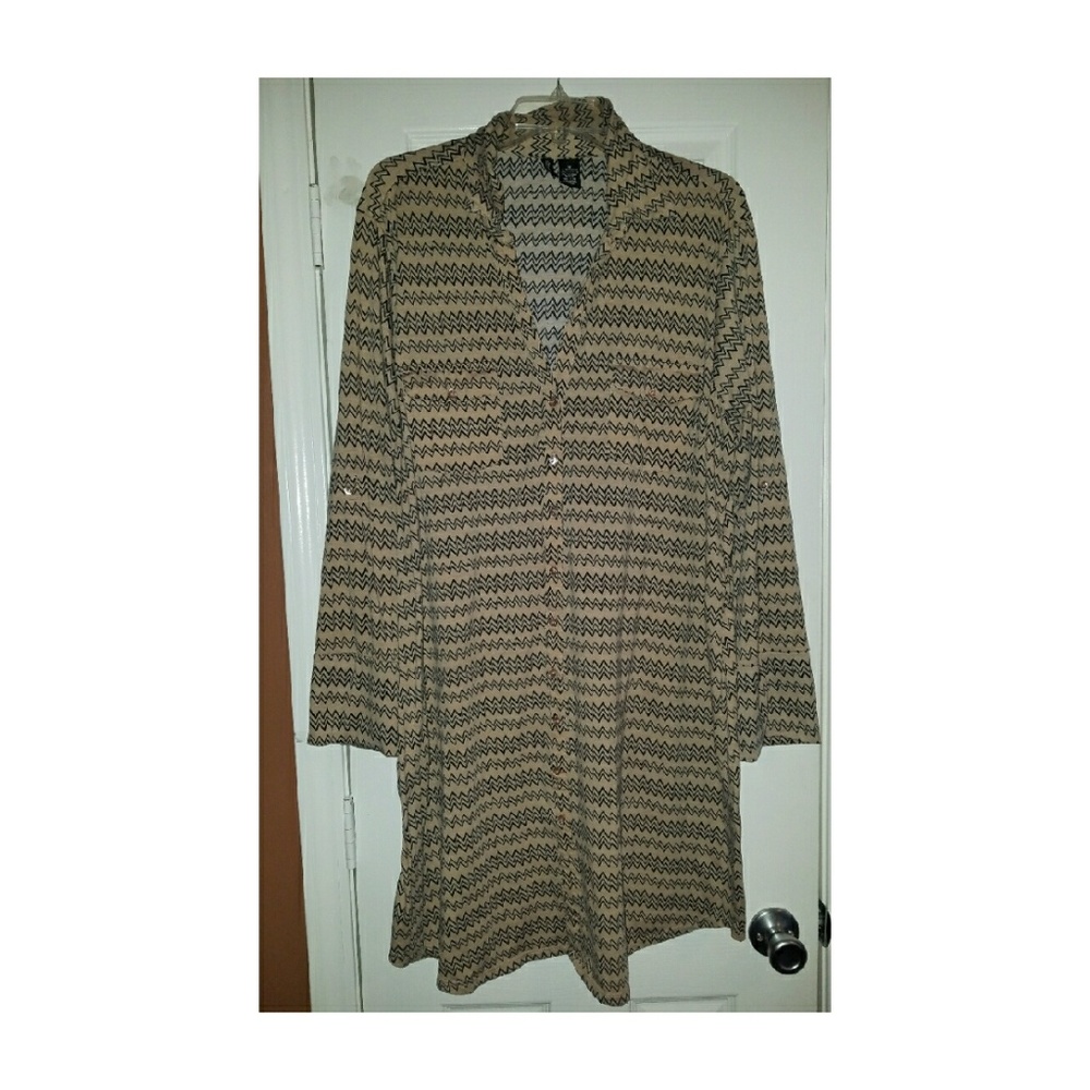 Chevron shirt dress