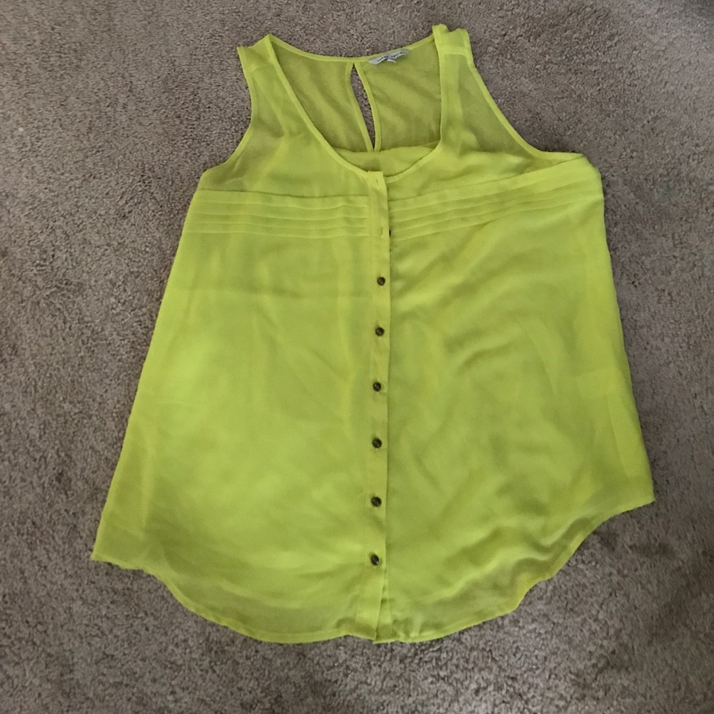 Yellow naked zebra tank top