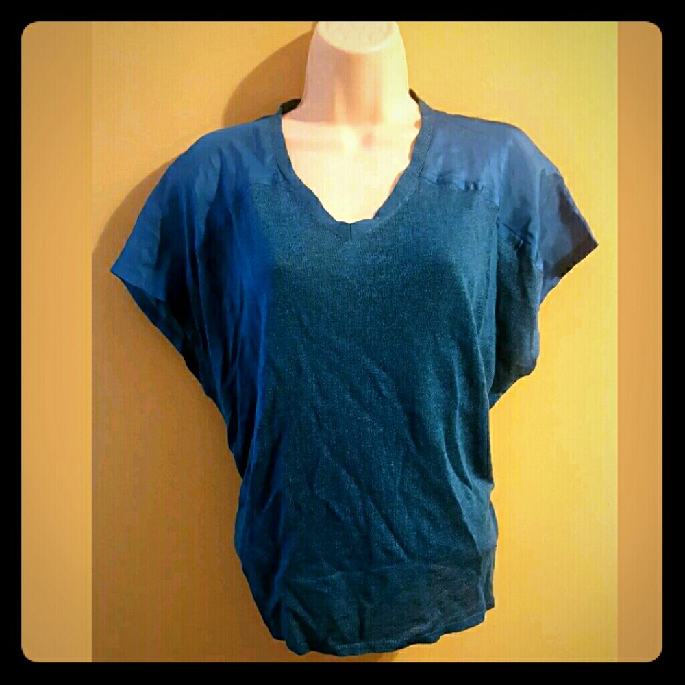 Eileen Fisher Linen/Silk Blue Blouse XS