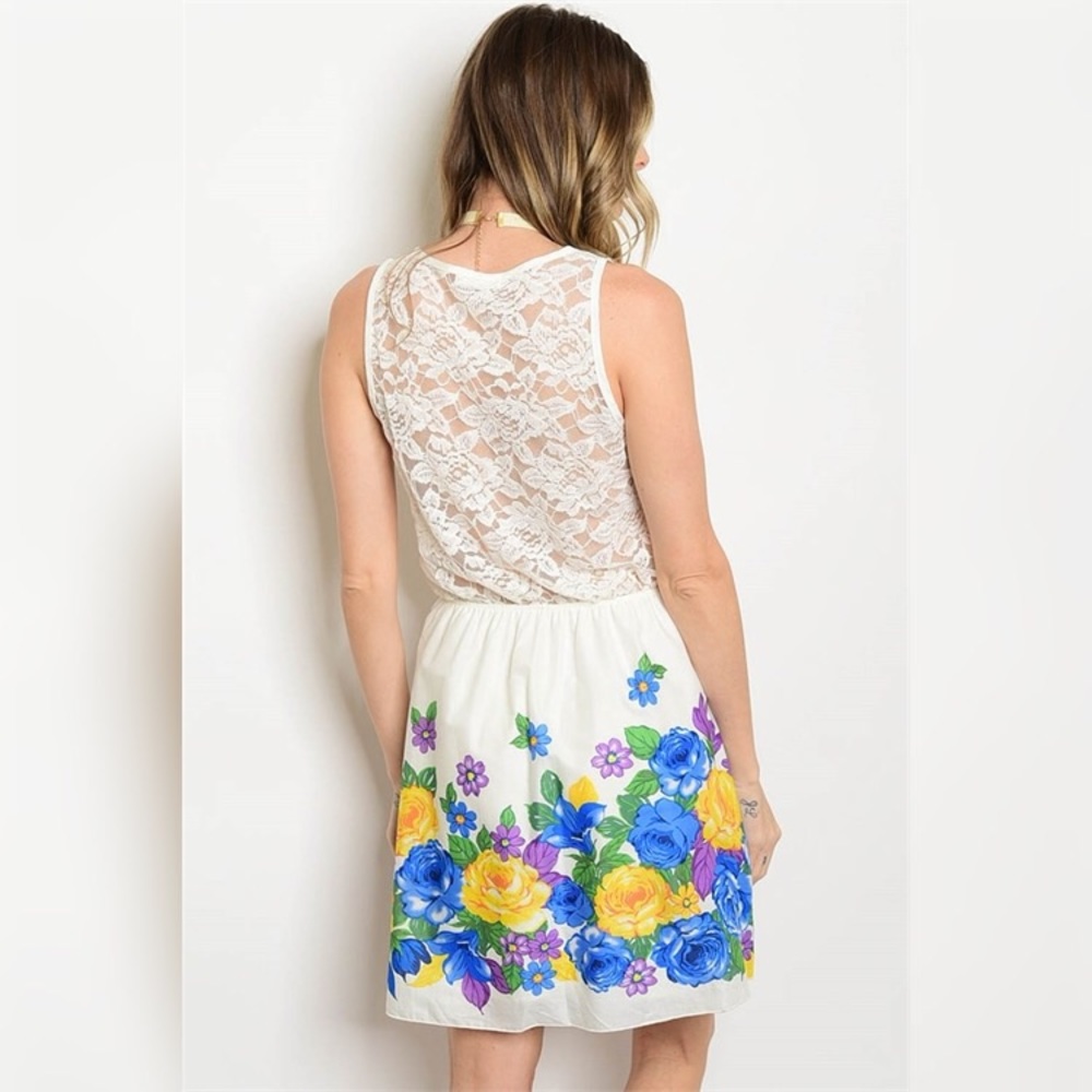 Lace Back Rose Dress 2X H P - Picture 3 of 7