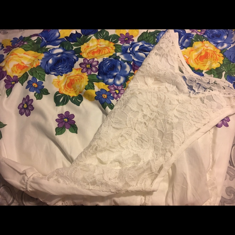 Lace Back Rose Dress 2X H P - Picture 6 of 7