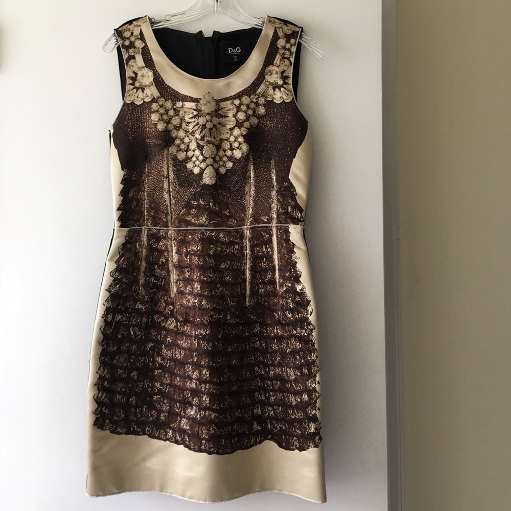 Dolce and Gabbana print embellished mini dress