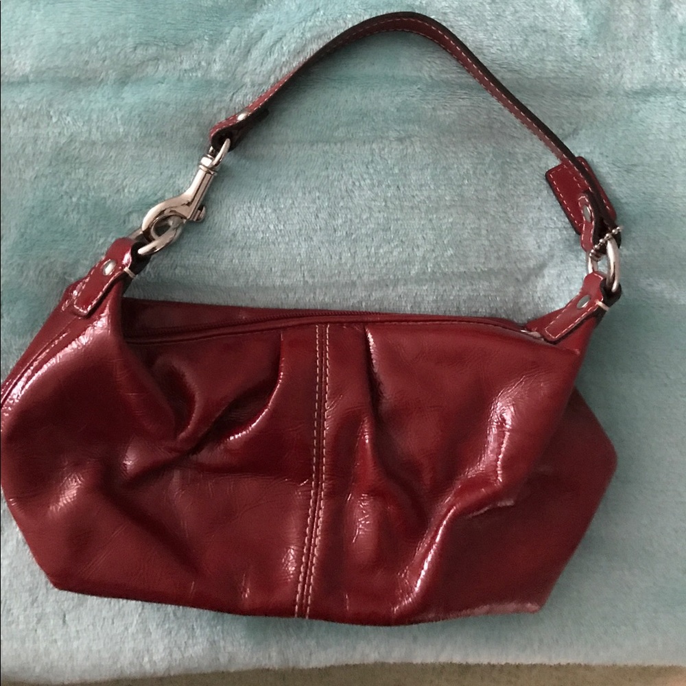 Small red coach bag