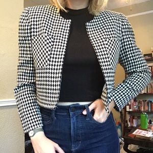 Vintage Cropped Checkered Blazer!