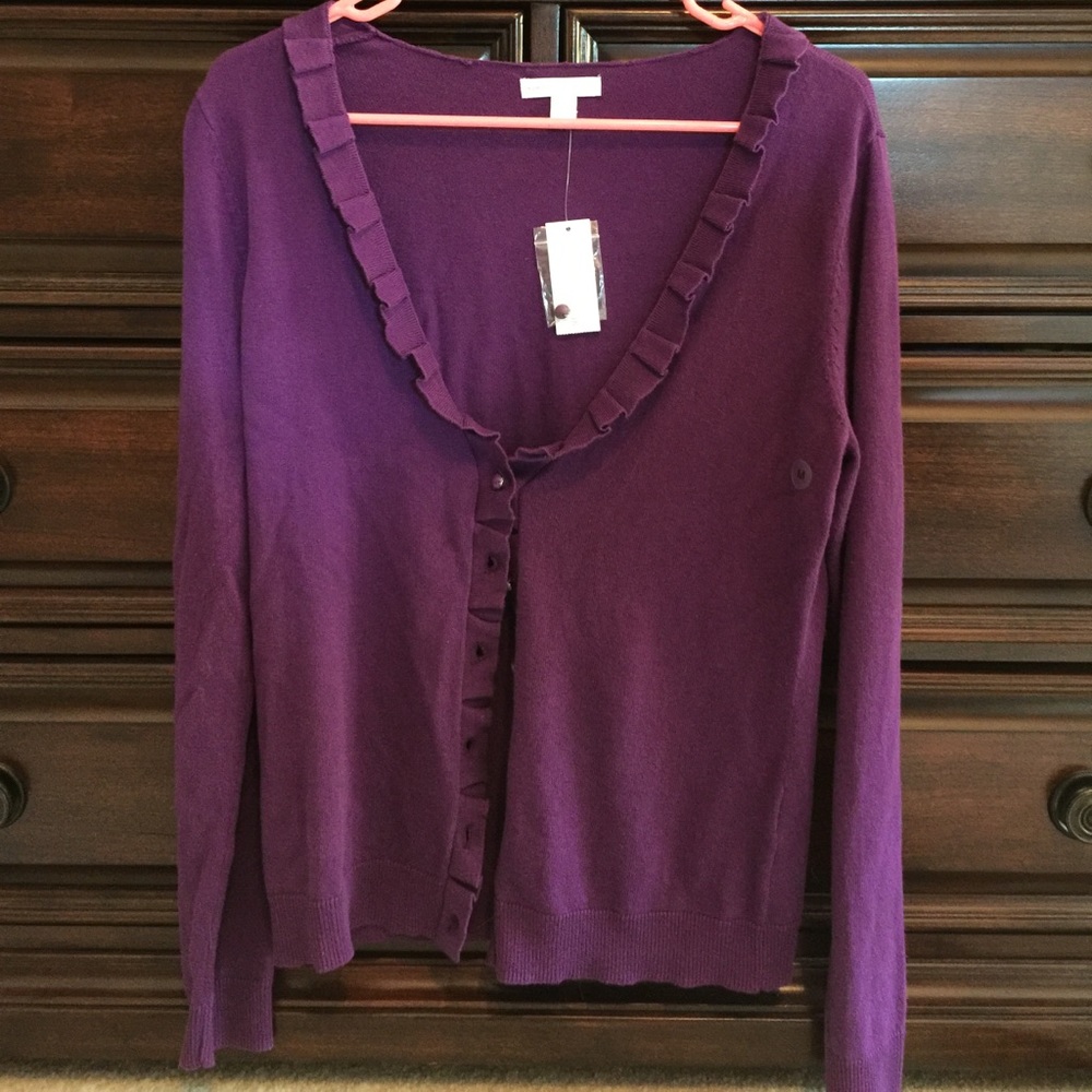 NY & co purple cardigan sweater size M