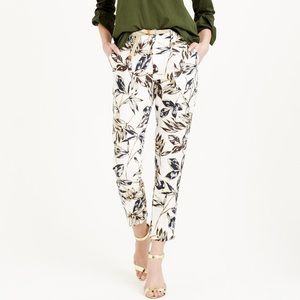 J.Crew Garden Pant in Gold Foil Leaf, size 6