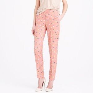 J.Crew Falling Pansies Pant, floral, size 6