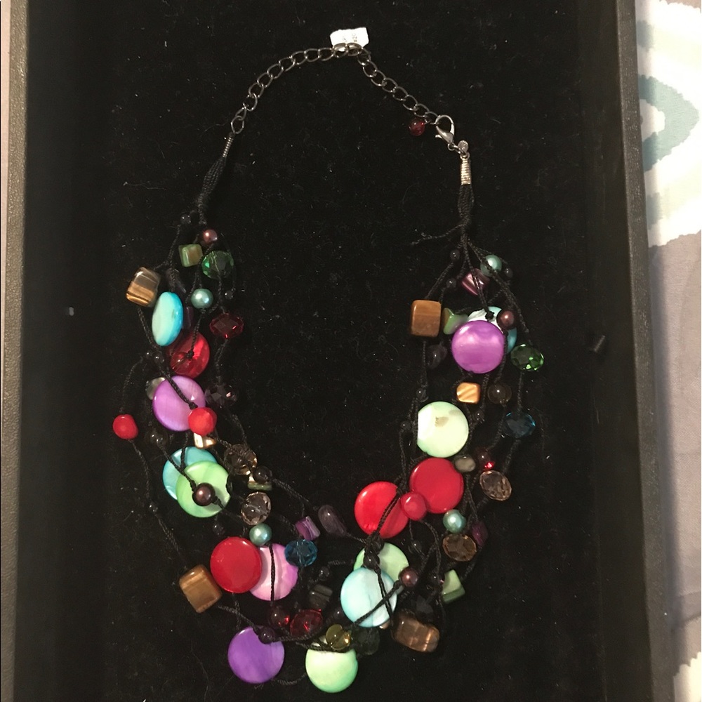 Colorful leather necklace