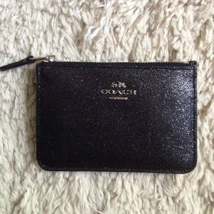 Black Glitter Coach Card Case