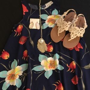 Floral dress in dark navy