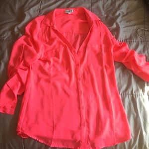 Neon pink blouse
