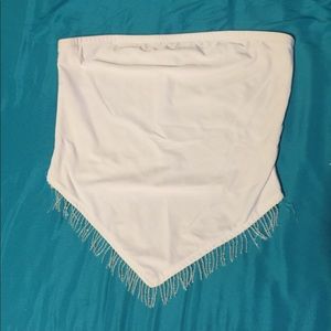 Handkerchief shirt with beaded fringe