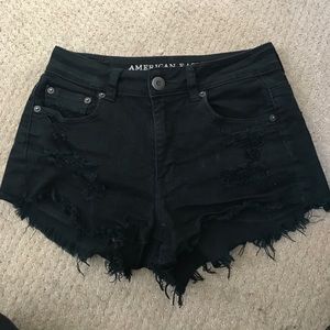 American eagle black high waisted shorts