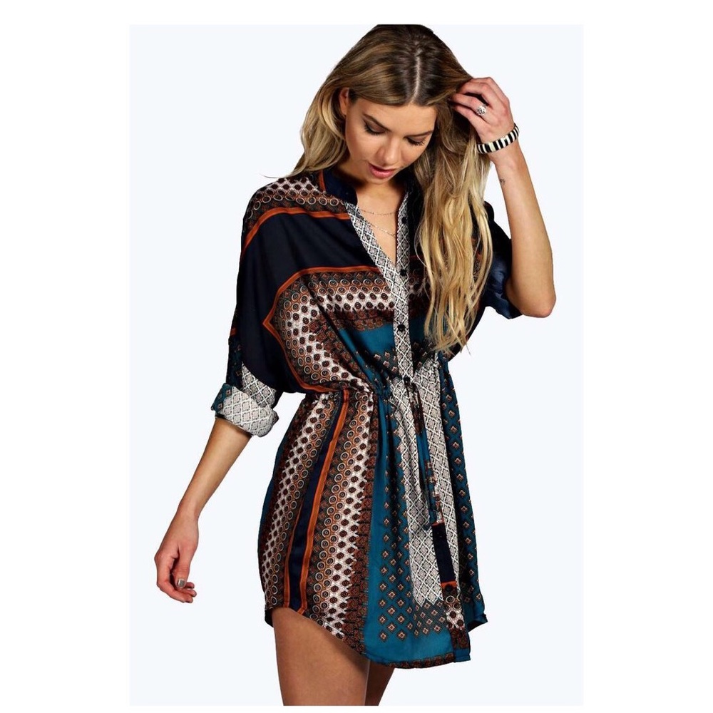 Paisley Print Shirt Dress