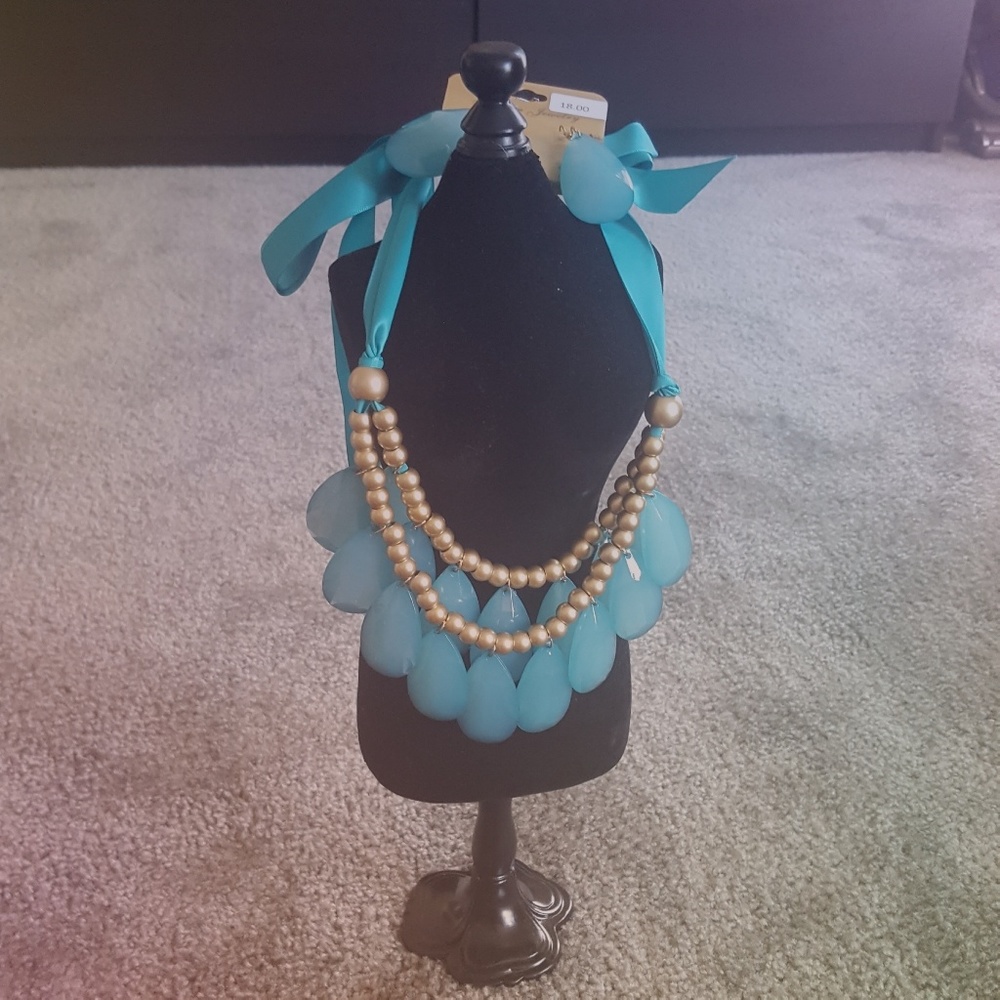 3/20 Layered ribbon tie necklace