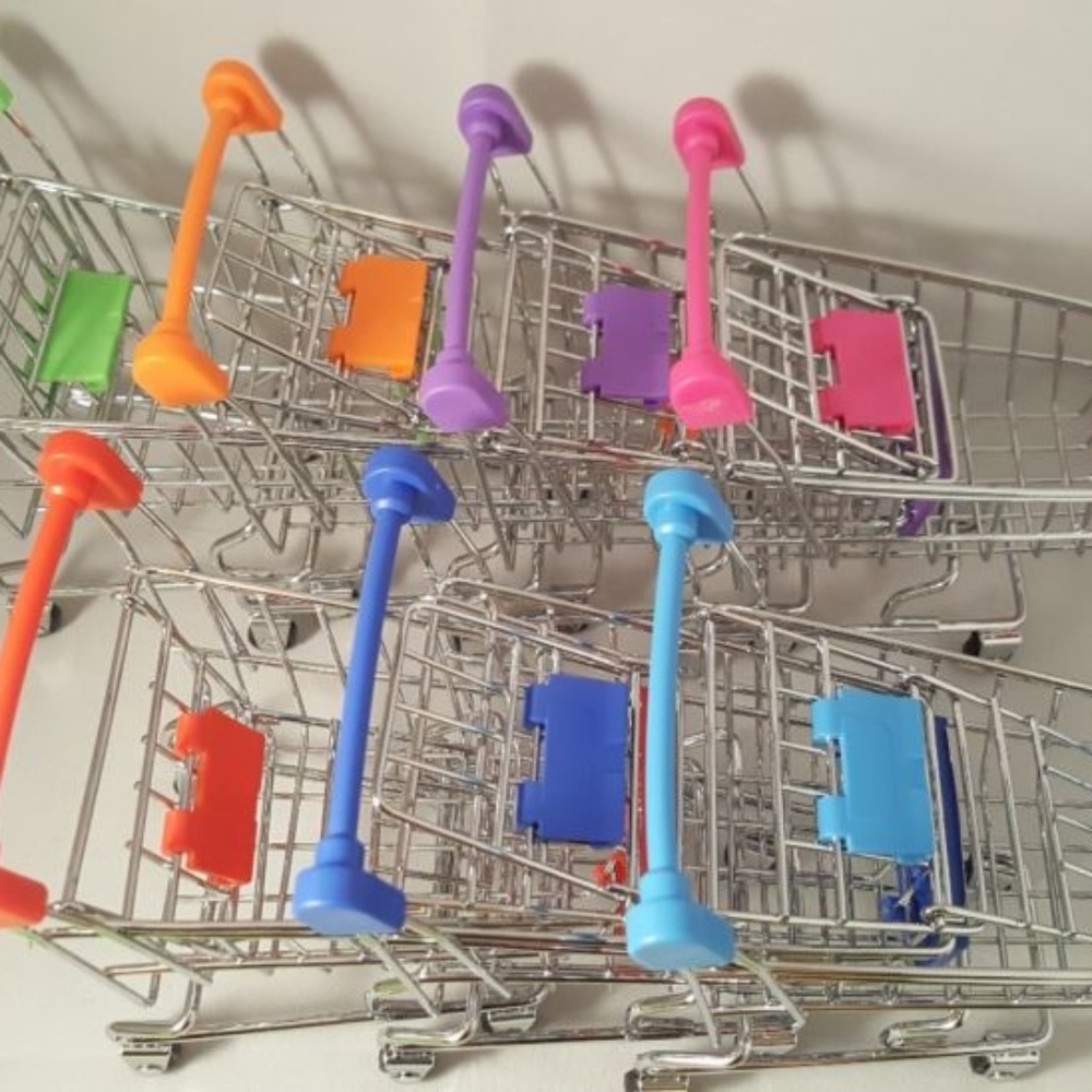 BARBIE DOLL SHOPPING CART METAL MIXED COLORS