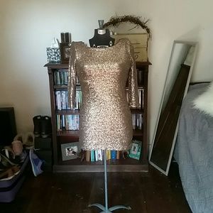 Tobi Gold Sequin Dress  Like NEW